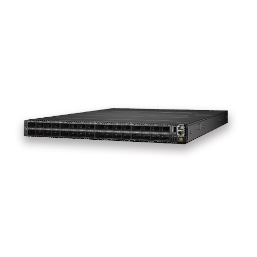Quantum 2 based NDR InfiniBand Switch、64 NDR ports、32 OSFP ports、2 Power Supplies(AC)、Standard depth、Managed、P2C airflow、Rail Kit