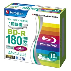 BD-R 録画用 130分 1-6倍速 5mmケース10枚パック ワイド印刷対応