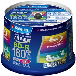 BD-R 録画用 130分 1-6倍速 スピンドルケース50枚パック ワイド印刷対応