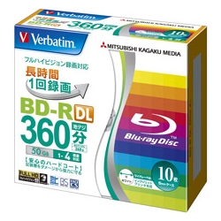 BD-R 2層 録画用 260分 1-4倍速 5mmケース10枚パック ワイド印刷対応