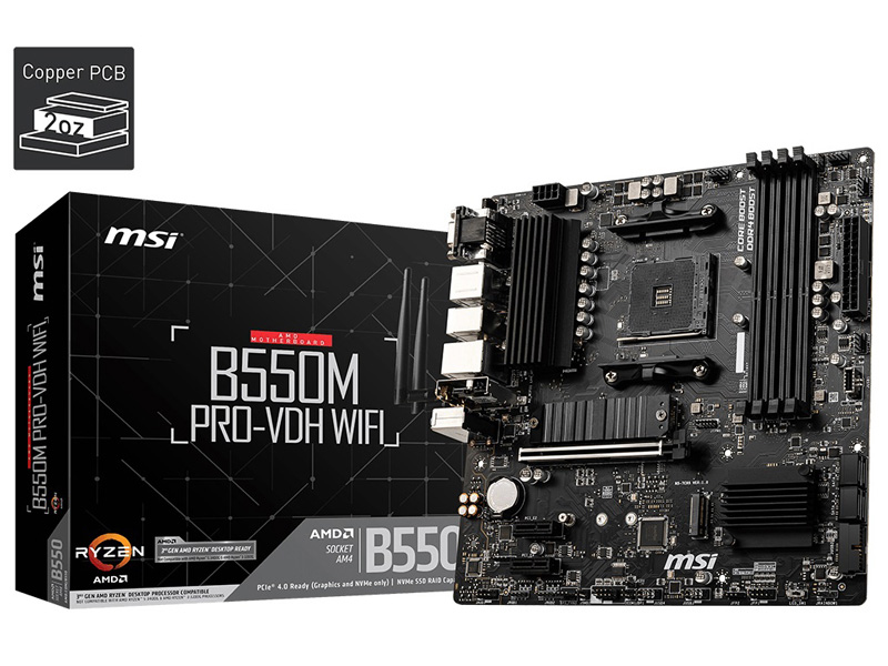 AMD B550 Chipset搭載MicroATXマザーボード/AMD AM4 socket 3rd Gen AMD Ryzen CPU対応/Intel Wireless-AC 3168/Bluetooth 4.2