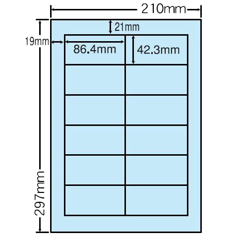 マルチタイプラベルカラータイプ(12面)再剥離タイプ