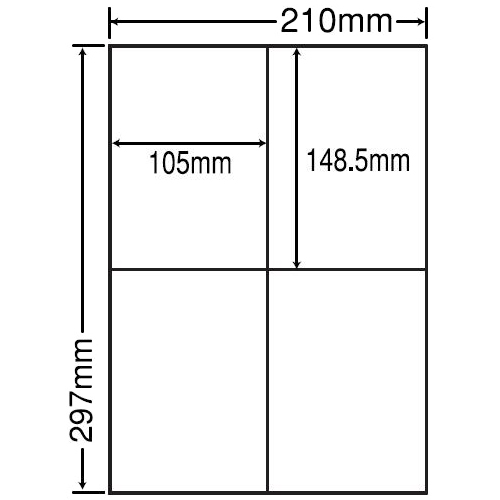レーザプリンタ用訂正用ラベル(4面)