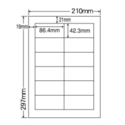 カラーレーザプリンタ用ラベルマットタイプ(12面)