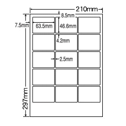 カラーレーザプリンタ用ラベルマットタイプ(15面)