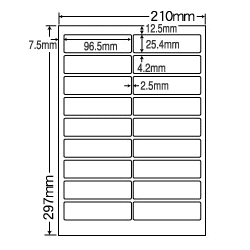 カラーレーザプリンタ用ラベルマットタイプ(18面)