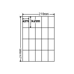 カラーレーザプリンタ用ラベル光沢紙タイプ(20面)
