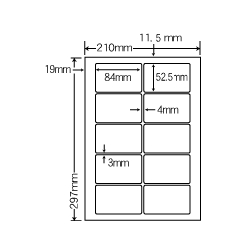 カラーレーザプリンタ用ラベル光沢紙タイプ(10面)