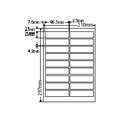 カラーレーザプリンタ用ラベル光沢紙タイプ(18面)