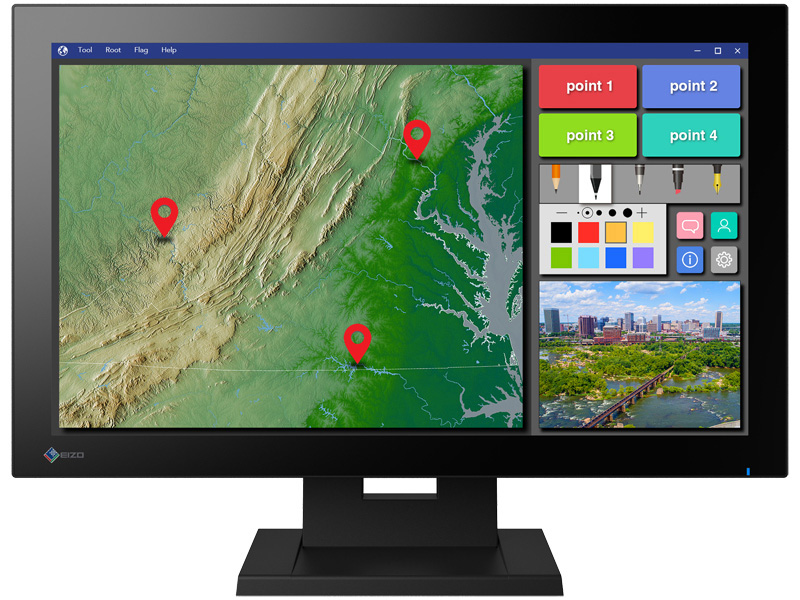 54.7cm（21.5）型タッチパネル装着カラー液晶モニター DuraVision FDF2182WT-T ブラック