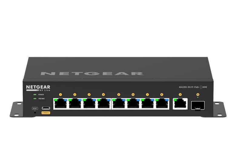 ProAV向けPoE+対応(110W) 1Gポート×9 SFPスロット×1 フルマネージスイッチ
