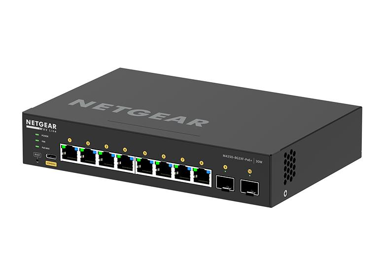 ProAV向けPoE+対応(220W) 1Gポート×8 SFP+スロット×2 フルマネージスイッチ