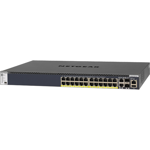 M4300-28G-PoE+ 1000BASE-T 24ポート（PoE+対応） + 10GBASE-T 2ポート + 10G SFP+ 2スロット Layer3マネージスイッチ（スタッカブル） 480W budget