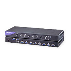 USB&PS/2対応8ポート、1U、KVM、CE-6 ケーブル8本付属