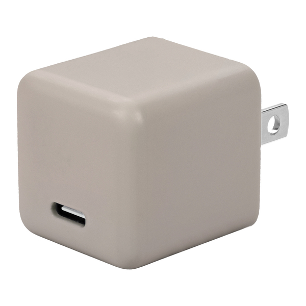 MOTTERU 軽量＆コンパクト PD30W USB-CポートAC充電器 急速充電対応（MOT-ACPD30） ラテグレージュ 製品サイズ約30(W)×30(D)×31(H)mm