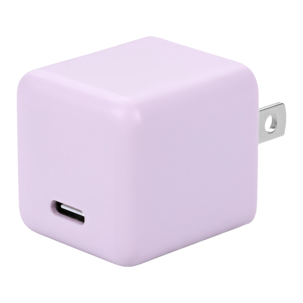 MOTTERU 軽量＆コンパクト PD30W USB-CポートAC充電器 急速充電対応（MOT-ACPD30） ペールアイリス 製品サイズ約30(W)×30(D)×31(H)mm
