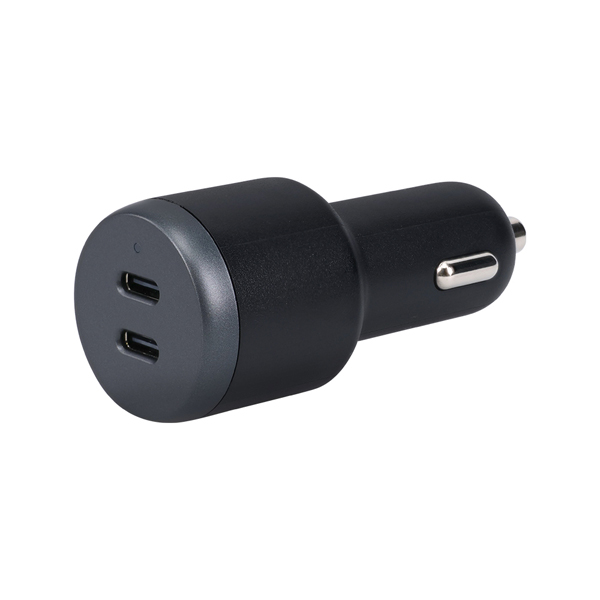 MOT カーチャージャー充電器 車載 PD65W USB-C×2 急速充電 12/24V 普通車 トラック両対応 全1色 2年保証 スモーキーブラック 製品サイズ約30(W)×30(D)×72.5(H)mm
