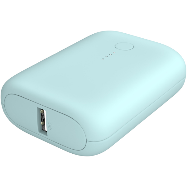 MOTTERU 国内最小最軽量 モバイルバッテリー 大容量10000mAh パウダーブルー 製品サイズ約78(W)×25(D)×58(H)mm