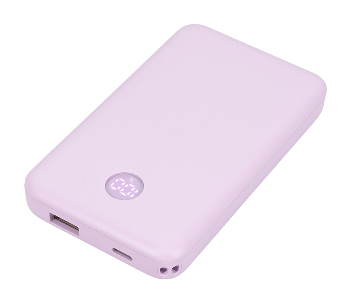 MOTTERU モバイルバッテリー 10000mAh 残量表示ディスプレイ PD20W入出力 PSE適合製品 2年保証 ペールアイリス 製品サイズ約69(W)×18.5(D)×117(H)mm