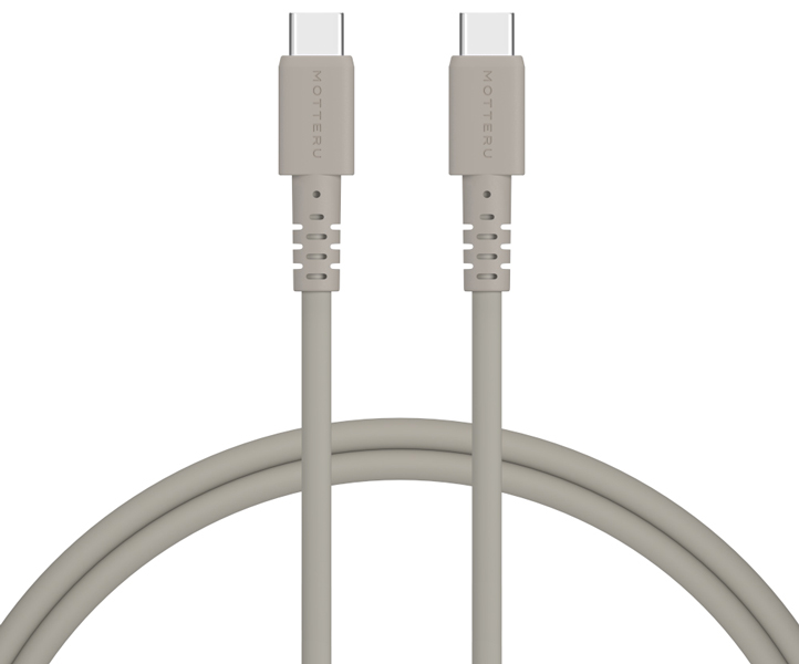 MOTTERU しなやかで絡まない 240W対応 USB-C to USB-C シリコンケーブル 急速充電 データ転送 1.0m カラバリ全3色 2年保証 ラテグレージュ