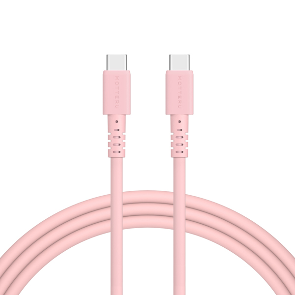 MOTTERU 240W対応 USB-C to USB-C シリコンケーブル 200cm シェルピンク 2年保証