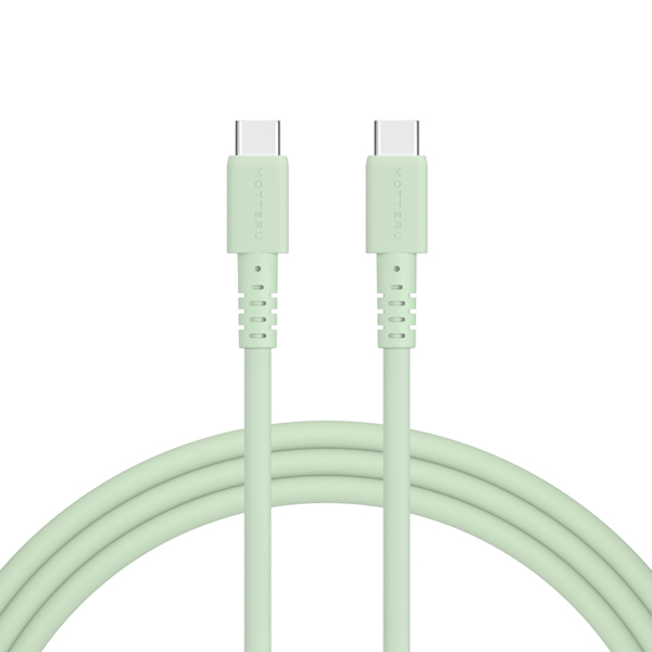 MOTTERU 240W対応 USB-C to USB-C シリコンケーブル 200cm ピスタチオ 2年保証
