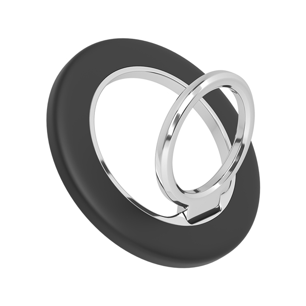 MOTTERU スマホリングスタンド Magsafe対応 マグネット式 360度回転 全4色（MOT-SRING01） マットブラック 製品サイズ約58(W)×4(D)×58(H)mm