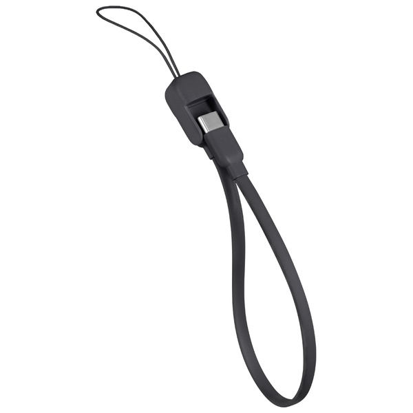 MOT ストラップ式充電ケーブル USB-C/USB-C 60W 20cm スモーキーブラック 製品サイズ約10.7(W)×5.7(D)×25.8(H)mm