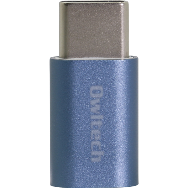 変換アダプタ/USB micro to USB Type-C/USB microオス to Type-Cオス/最大1.5A/ブルー