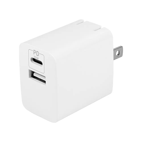 AC充電器/USB充電器/PD/PD20W/C×1/A×1/2ポート/スマホ充電/PD対応iPad、iPhone、iPod、スマートフォン、タブレットPC、Wi-Fiルーター、加熱式たばこ等/ホワイト