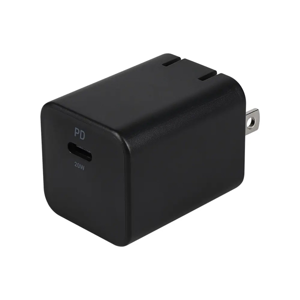 AC充電器/USB充電器/PD20W/1ポート/GaN採用/スマホ充電/PD対応iPad、iPhone、iPod、スマートフォン、タブレットPC、Wi-Fiルーター、加熱式たばこ等/ブラック