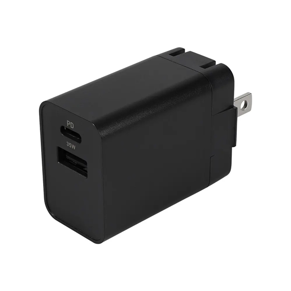 AC充電器/USB充電器/PD35W/2ポート/スマホ充電/PD対応iPad、iPhone、iPod、スマートフォン、タブレットPC、Wi-Fiルーター、加熱式たばこ等/ブラック