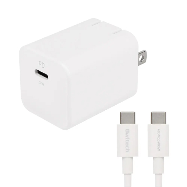 AC充電器/PD20W/USB1ポート/Cポート/ケーブル付属/1.5m/PSE適合/スマートフォン、タブレット、スマートウォッチ、ワイヤレスイヤホン、ポータブルゲーム機等/ホワイト
