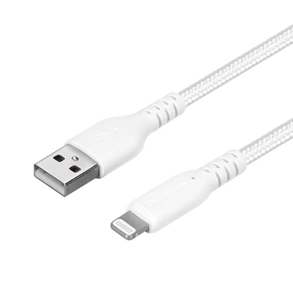Lightningケーブル/USB Type-A to Lightning/MFi認証/超タフ/やわらか/断線に強い/急速充電/データ転送/0.5m/50cm/ホワイト