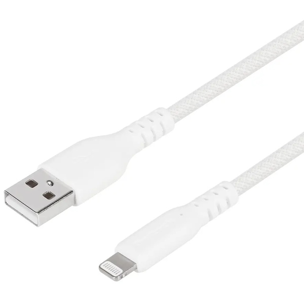 Lightningケーブル/USB Type-A to Lightning/MFi認証/超タフ/やわらか/断線に強い/急速2.4A充電/データ転送/0.5m/50cm/ホワイト