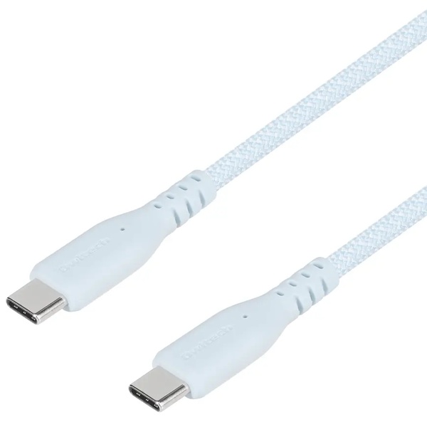 スマホ・タブレット用USBケーブル/USB2.0規格準拠/USB（C-C）/Power Delivery対応/PD60W/超タフ/やわらか/データ転送/0.5m/50cm/ブルー