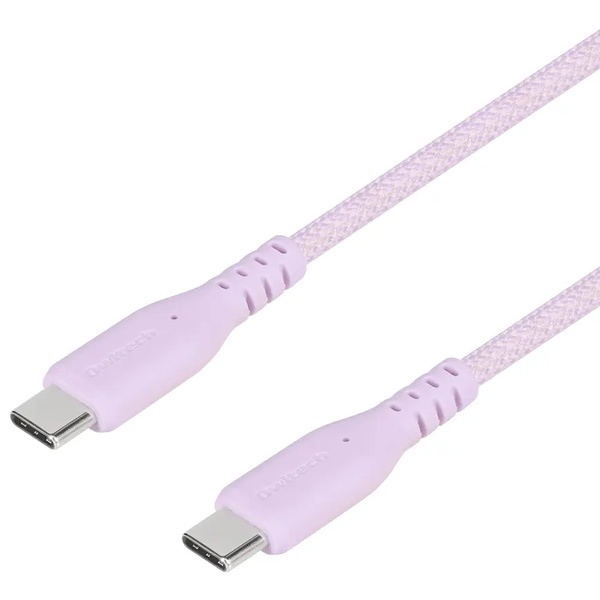 スマホ・タブレット用USBケーブル/USB2.0規格準拠/USB（C-C）/Power Delivery対応/PD60W/超タフ/やわらか/データ転送/0.5m/50cm/パープル