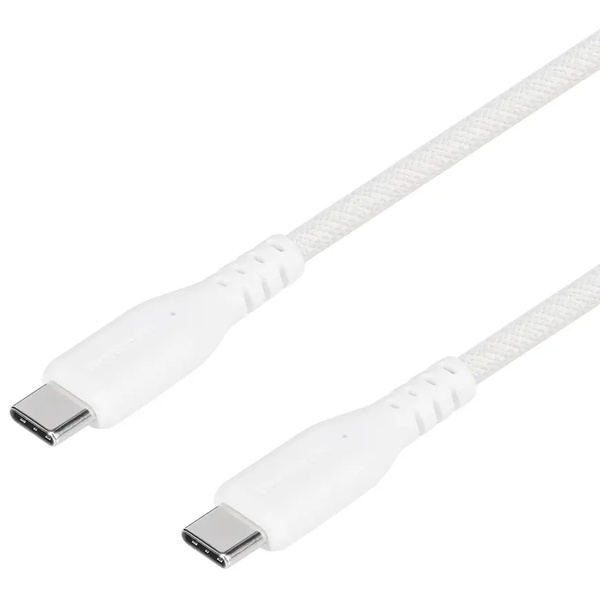 スマホ・タブレット用USBケーブル/USB2.0規格準拠/USB（C-C）/Power Delivery対応/PD60W/超タフ/やわらか/データ転送/0.5m/50cm/ホワイト