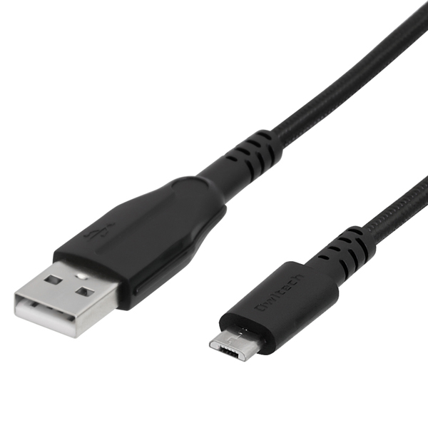 microUSBケーブル/Type-A to microUSB/超タフ/断線に強い/データ転送/急速充電/1m/100cm/ブラック