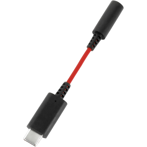 イヤホン/オーディオ変換アダプター/USB Type-C/DAC搭載/イヤホンマイク対応/高耐久/3.5mm/ブラックレッド