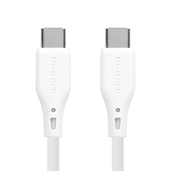 スマホ・タブレット用USBケーブル/USB2.0規格準拠/USB（C-C）/Power Delivery対応/PD60W/データ転送/エコナミクスケーブル/バイオマス素材使用/1.5m/150cm/ホワイト