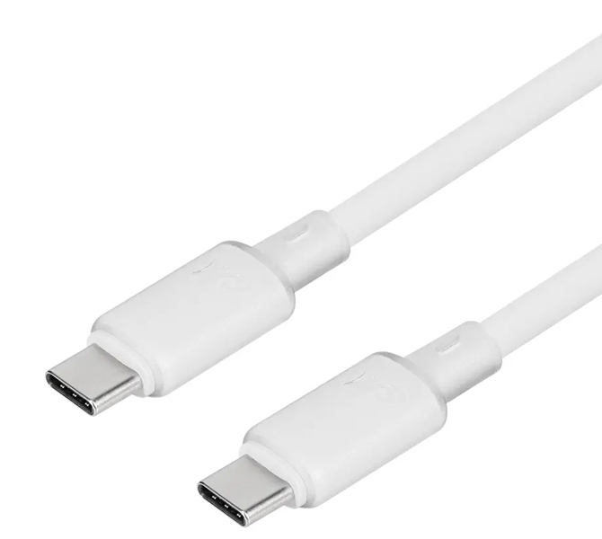 スマホ・タブレット用USBケーブル/USB（C-C）/Power Delivery対応/PD60W/シースルー素材/シリコンケーブル/急速充電/データ転送/1.2m/120cm/ミスティホワイト