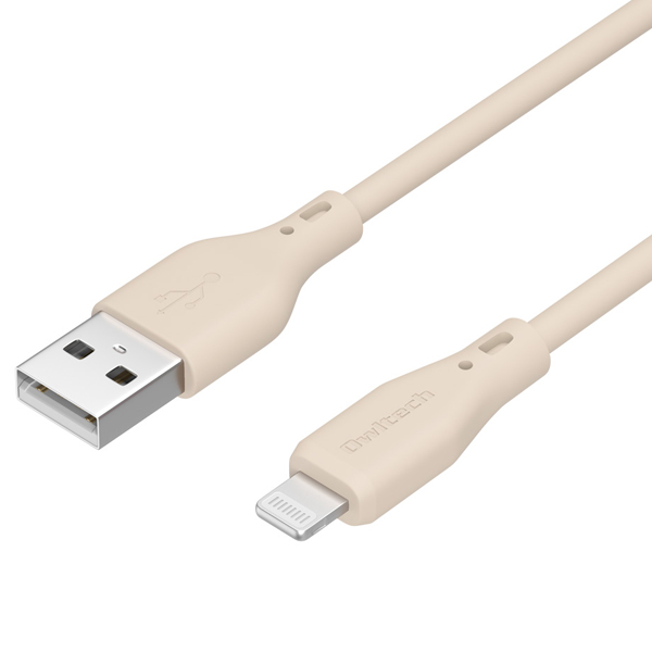 Lightningケーブル/USB Type-A to Lightning/MFi認証/シリコン/断線に強い/1m/サンドベージュ