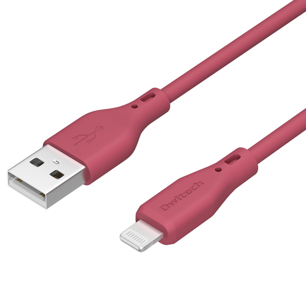 Lightningケーブル/USB Type-A to Lightning/MFi認証/シリコン/断線に強い/1m/ワインレッド