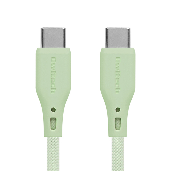 スマホ・タブレット用USBケーブル/USB2.0規格準拠/USB（C-C）/Power Delivery対応/PD60W/データ転送/温度センサー搭載/シリコン/1.5m/150cm/セージグリーン