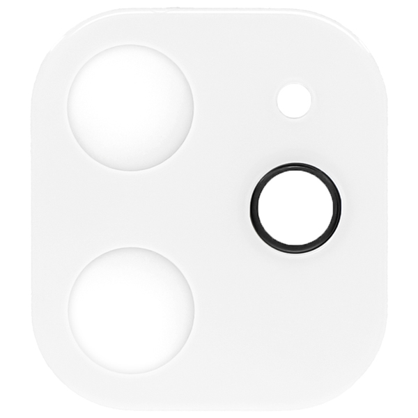 iPhone 12 mini対応 カメラ部分 保護強化ガラス ホワイト 製品サイズ約25(W)×28(H)mm