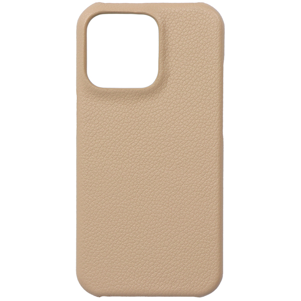 高級感のあるシボ加工を施した柔らかな手触り iPhone 13 Pro専用 PUレザー背面ケース ベージュ 約75.5(W)×14(D)×151(H)mm