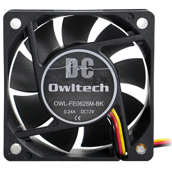 ケース用DCファン 2ボールベアリング 6cmサイズ ブラック/25mm厚