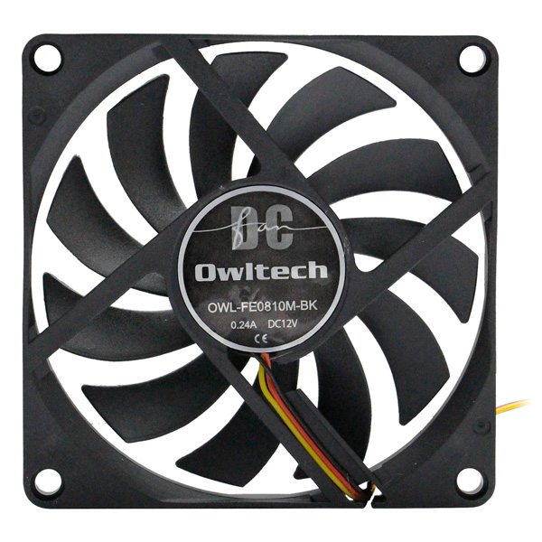 ケース用DCファン 2ボールベアリング 8cmサイズ ブラック/10mm厚/標準