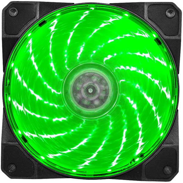 LED付ケース用FAN 12cm25mm厚 グリーン 製品サイズ120(W)×120(D)×25(H)mm